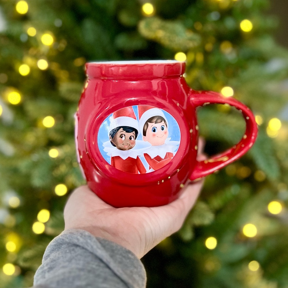 Adorable Elf on the Shelf Red Mug